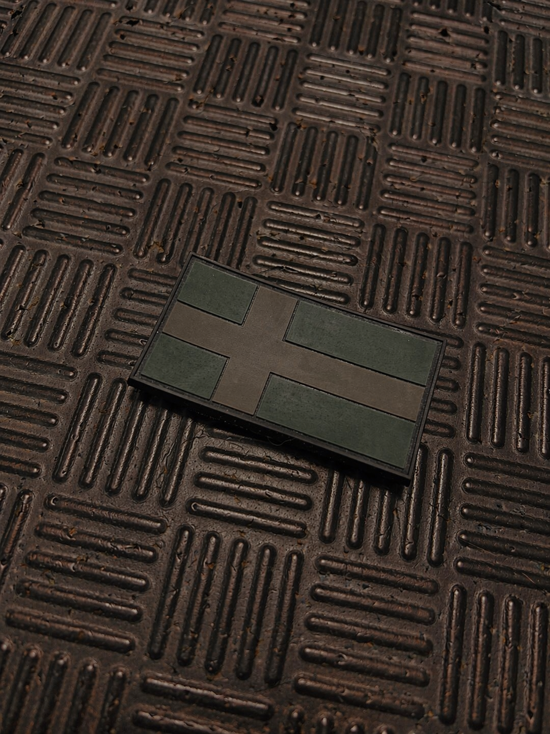Swedish PVC flag patch (subdued colors) with Velcro backing